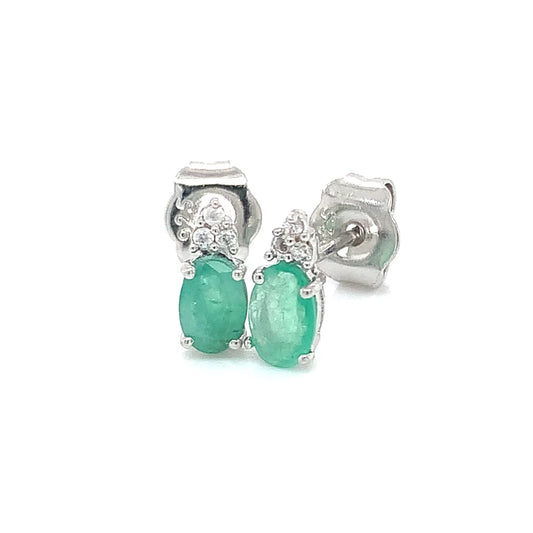 Aretes de Esmeralda en Plata 925 (0.8cts)