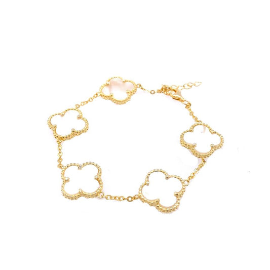 Pulsera Trébol (madre de perla) en Plata