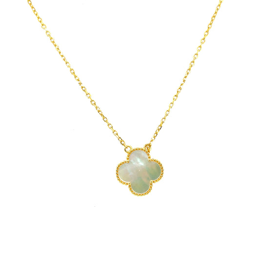 Collar Trebol (madre de perla) en Plata