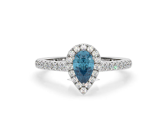 Anillo de Diamante Azul de Laboratorio