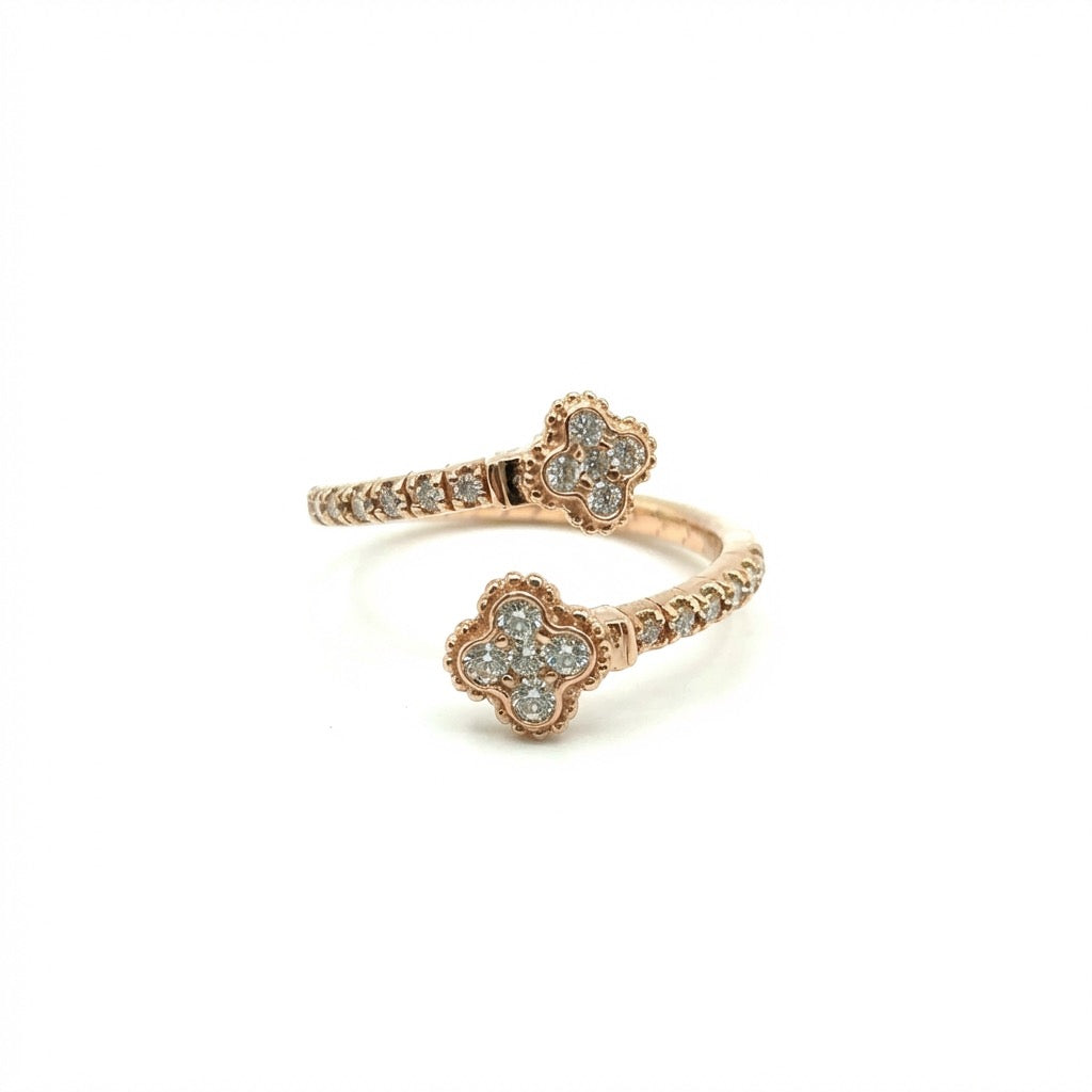 Anillo Flexible (trebol) en oro Rosado 14K