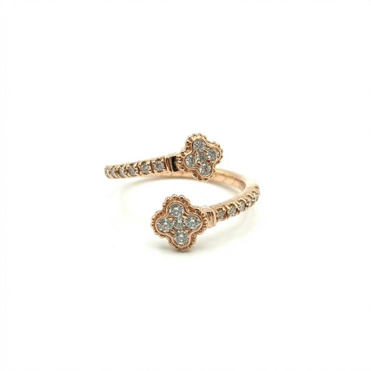 Anillo Flexible (trebol) en oro Rosado 14K