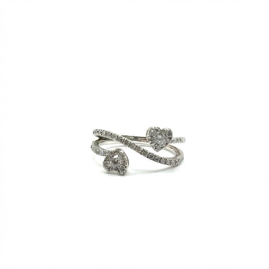 Anillo de Diamantes en Oro Blanco 14K (0.55ct)