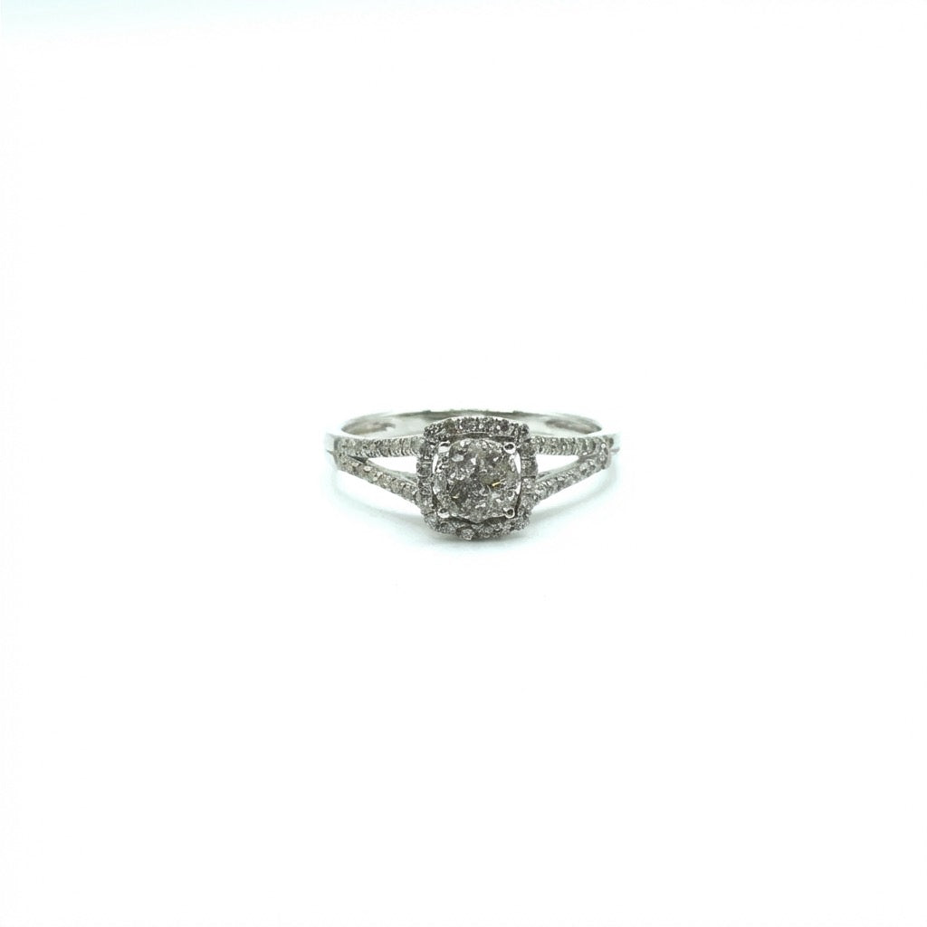 Anillo de Diamantes en Oro Blanco 14K (0.50ct)