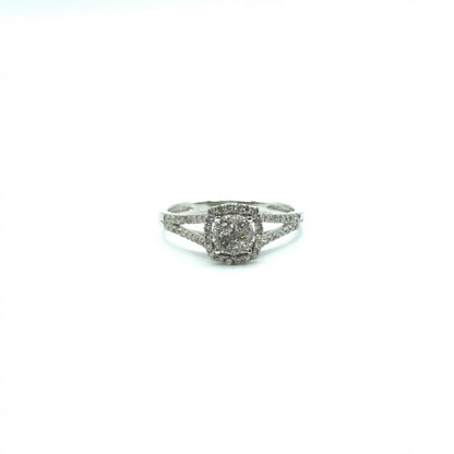 Anillo de Diamantes en Oro Blanco 14K (0.50ct)