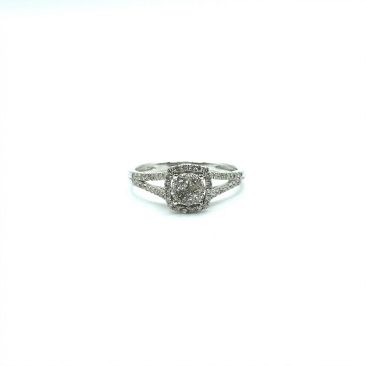 Anillo de Diamantes en Oro Blanco 14K (0.50ct)