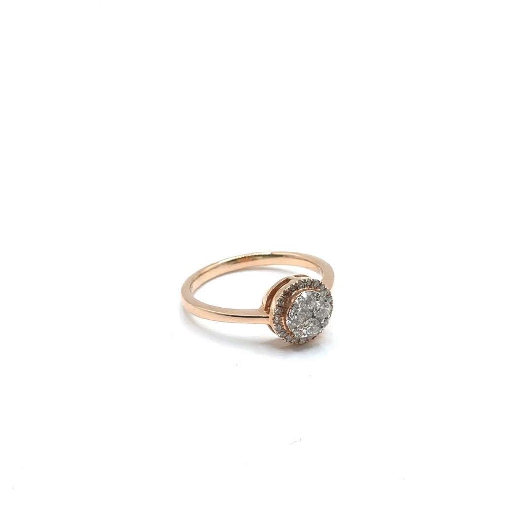 Anillo de Diamantes en Oro Rosado 14K