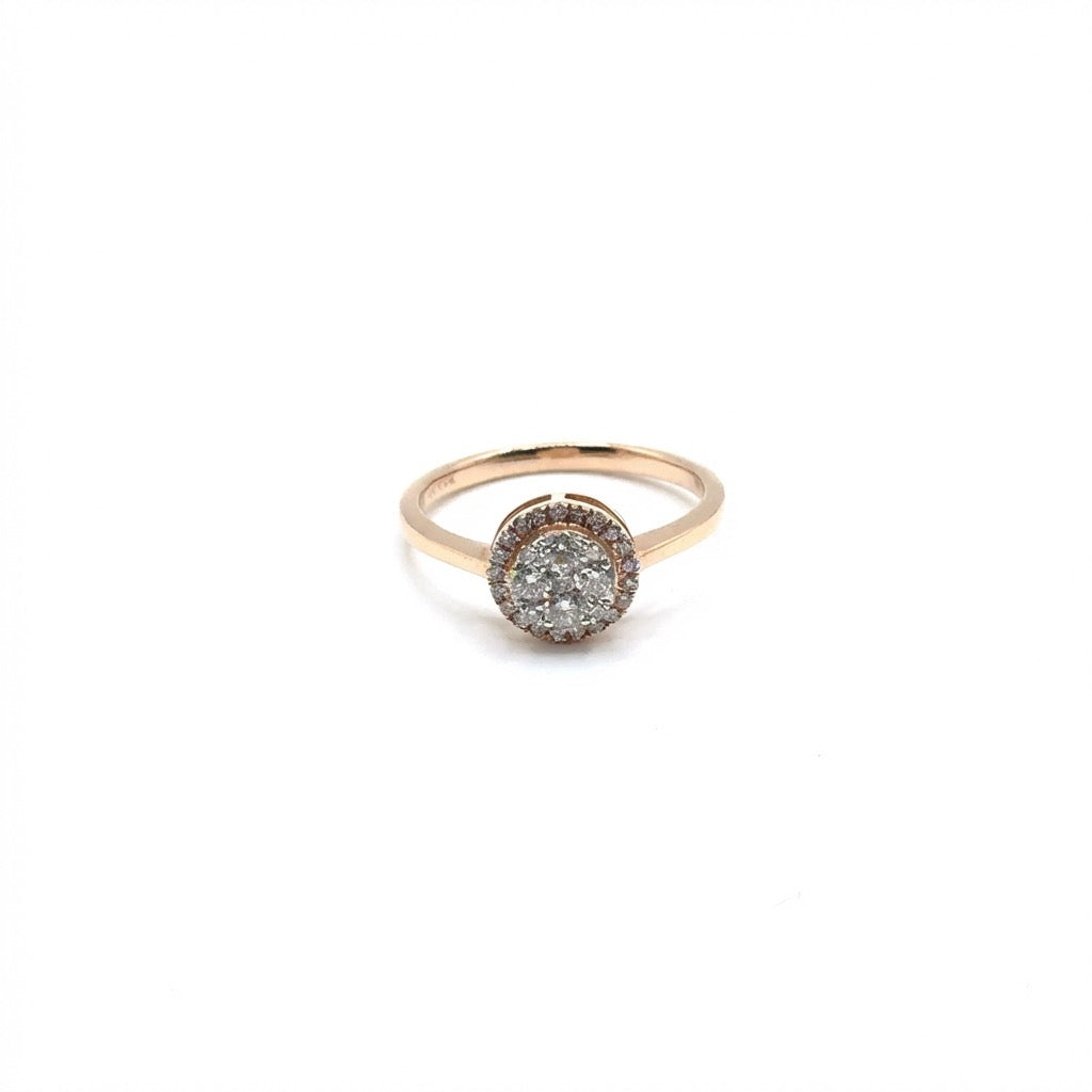 Anillo de Diamantes en Oro Rosado 14K