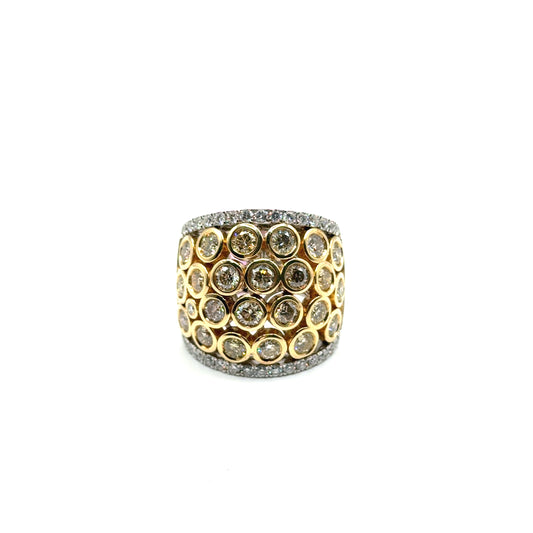 Anillo de Diamantes (amarillos) en Oro 14K