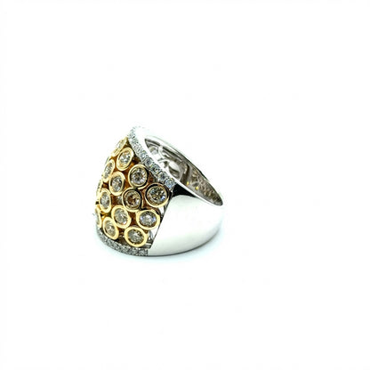 Anillo de Diamantes (amarillos) en Oro 14K