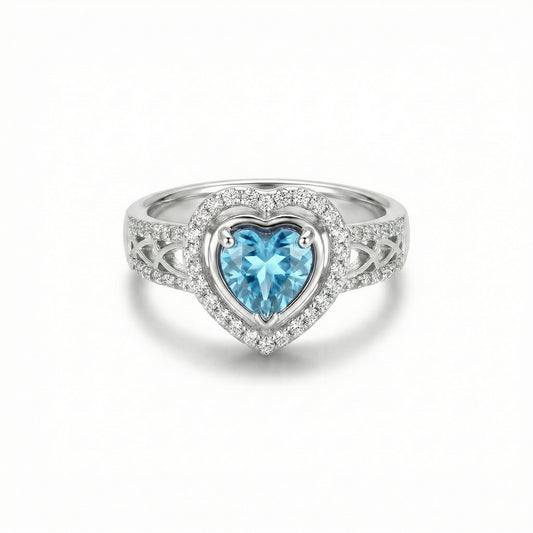 Anillo (corazon) en Plata con Diamantes (SBT)
