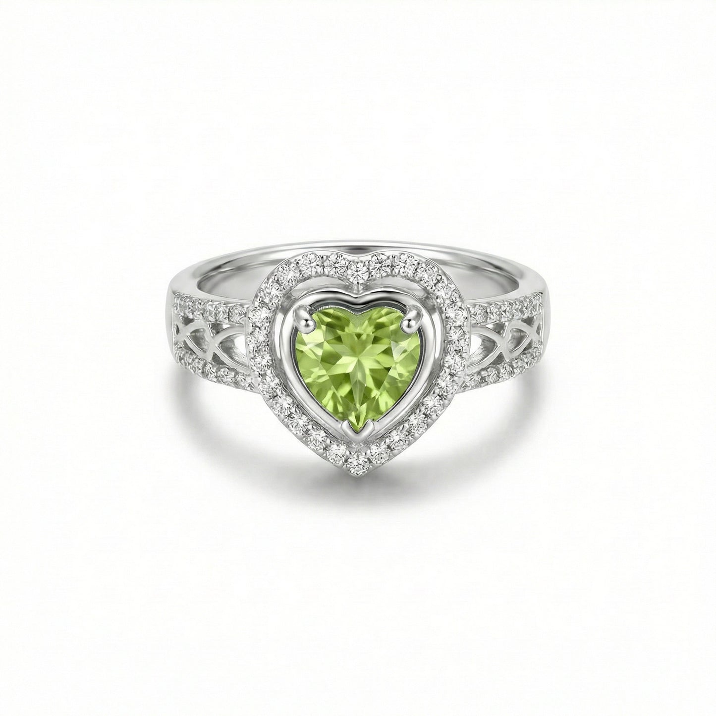 Anillo (corazon) en Plata con Diamantes (SPD)