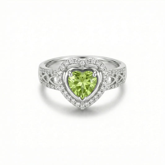 Anillo (corazon) en Plata con Diamantes (SPD)