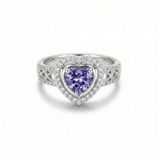 Anillo (corazon) en Plata con Diamantes (SAL)