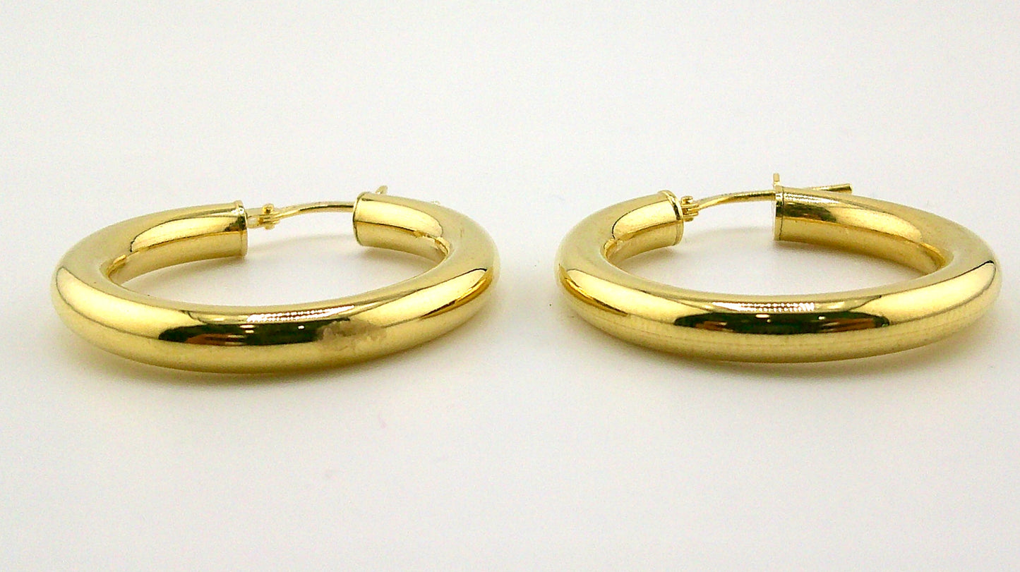 Argollas (chunky) Liso en Oro