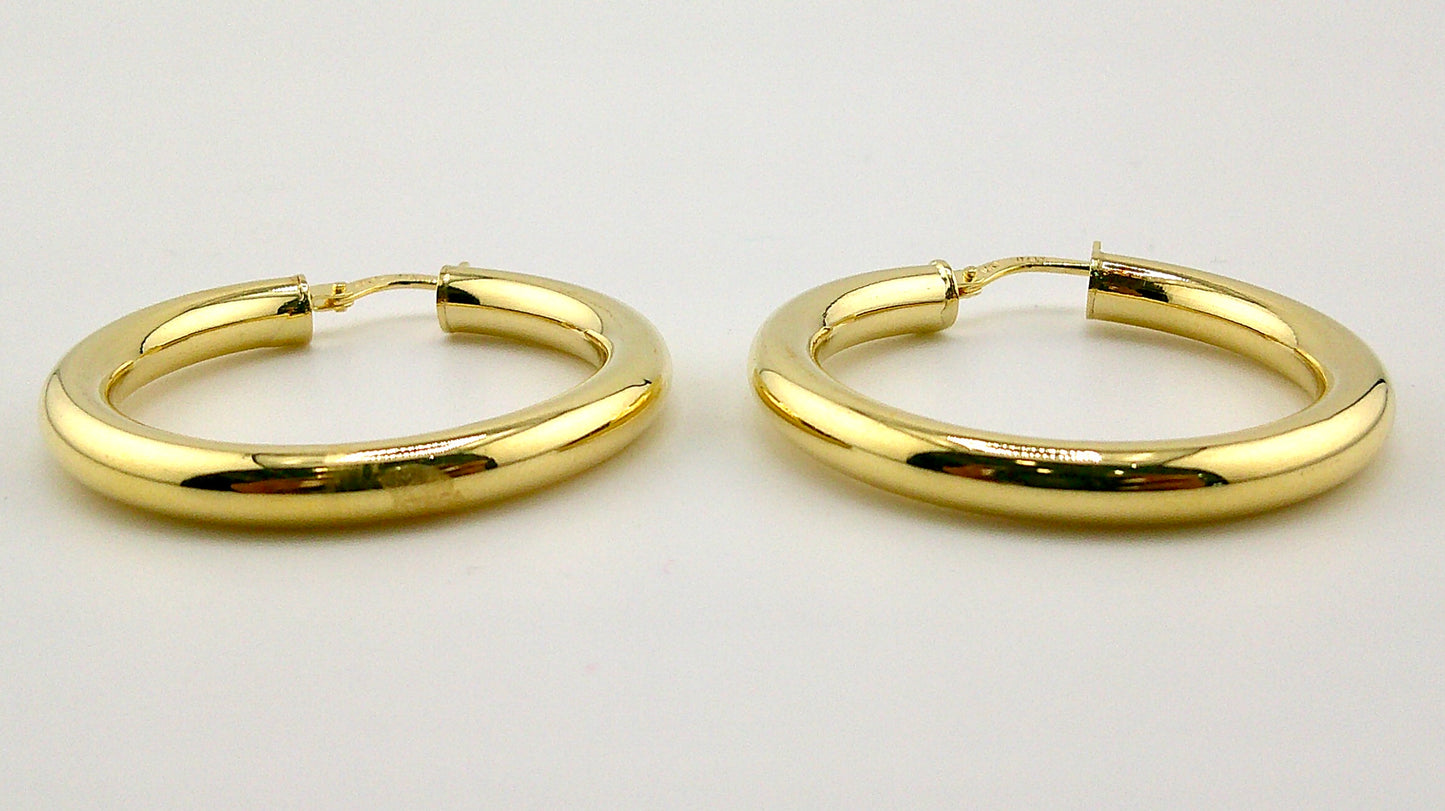 Argollas (chunky) Liso en Oro