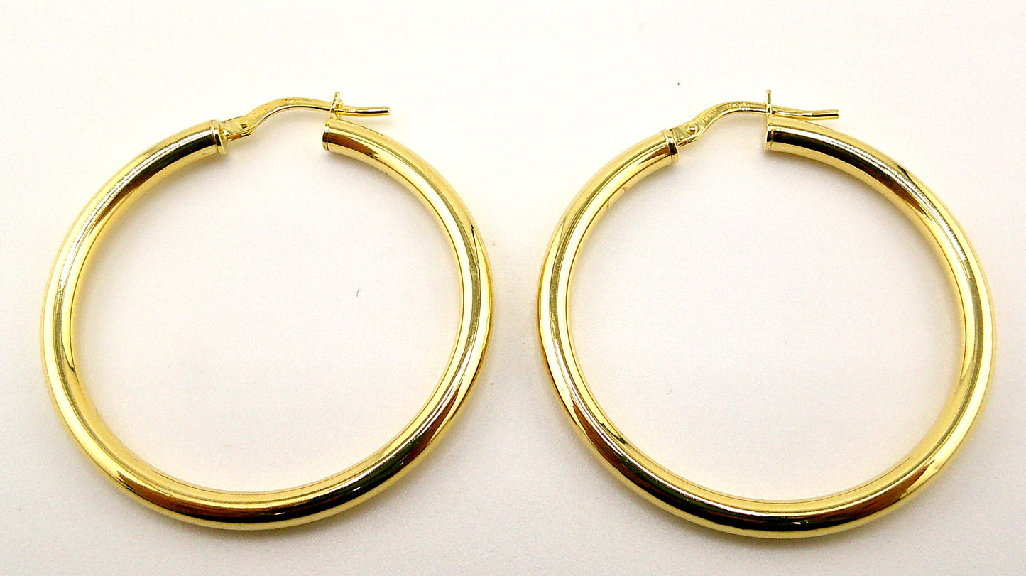 Argollas (chunky) Liso en Oro