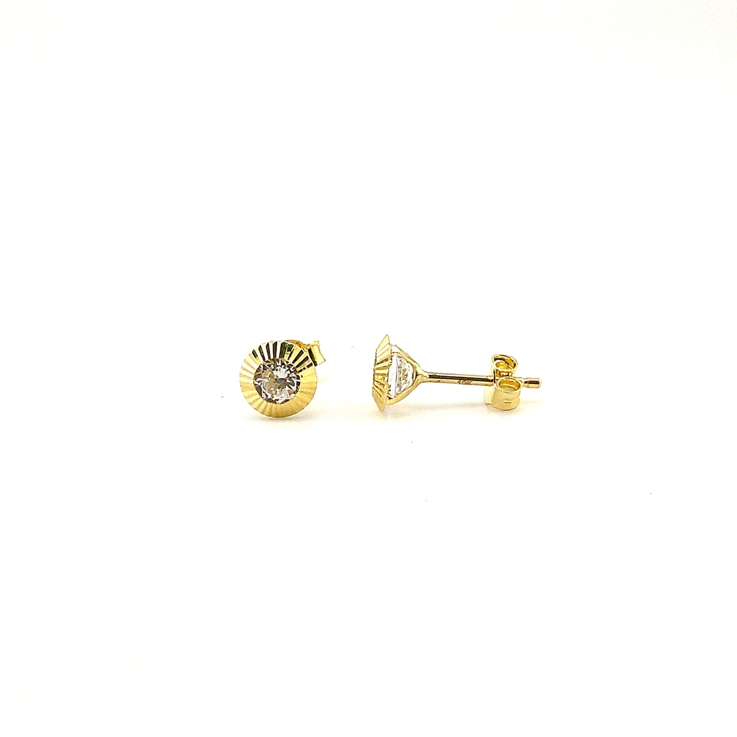 Aretes con Zirconia (corete diamante) en Oro