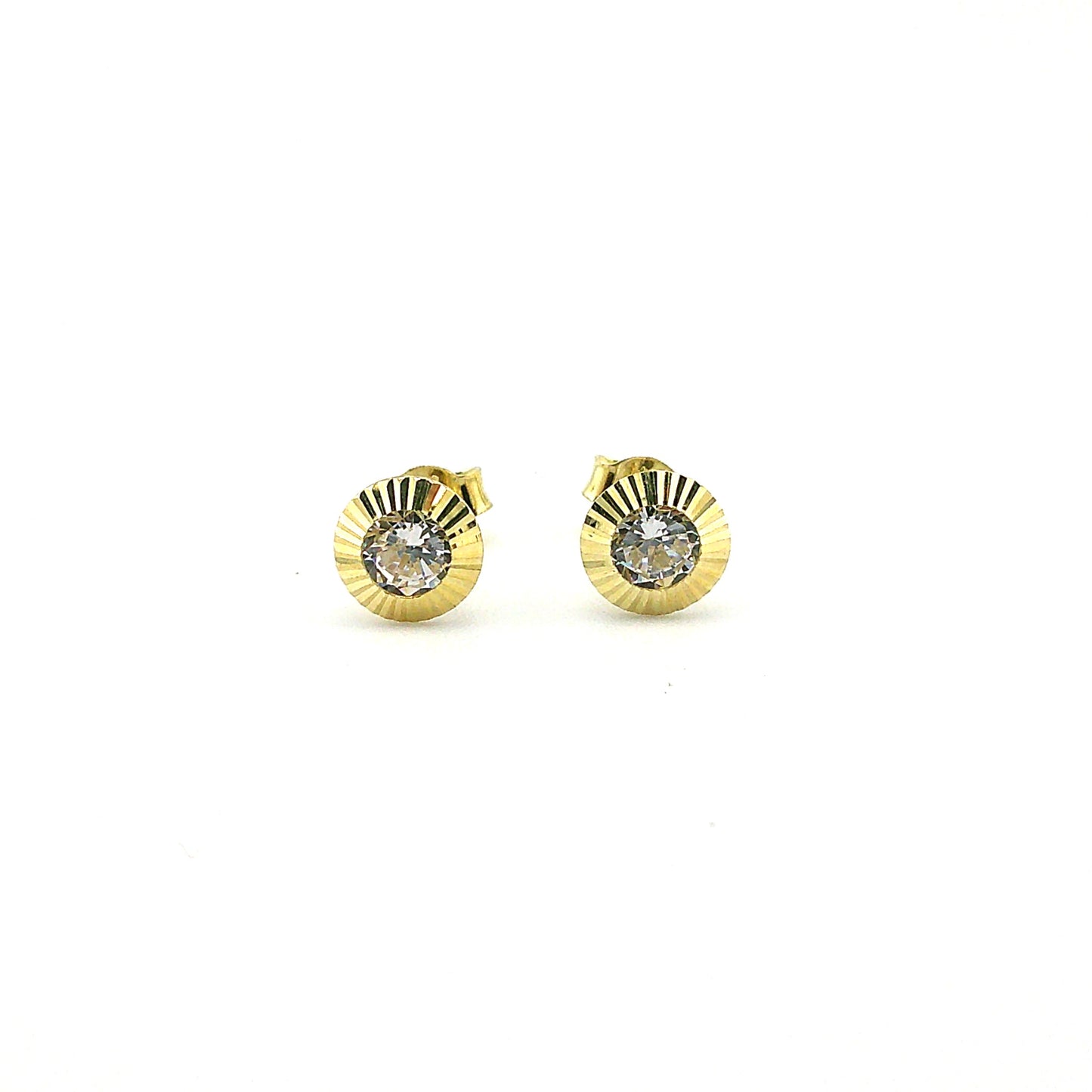 Aretes con Zirconia (corete diamante) en Oro