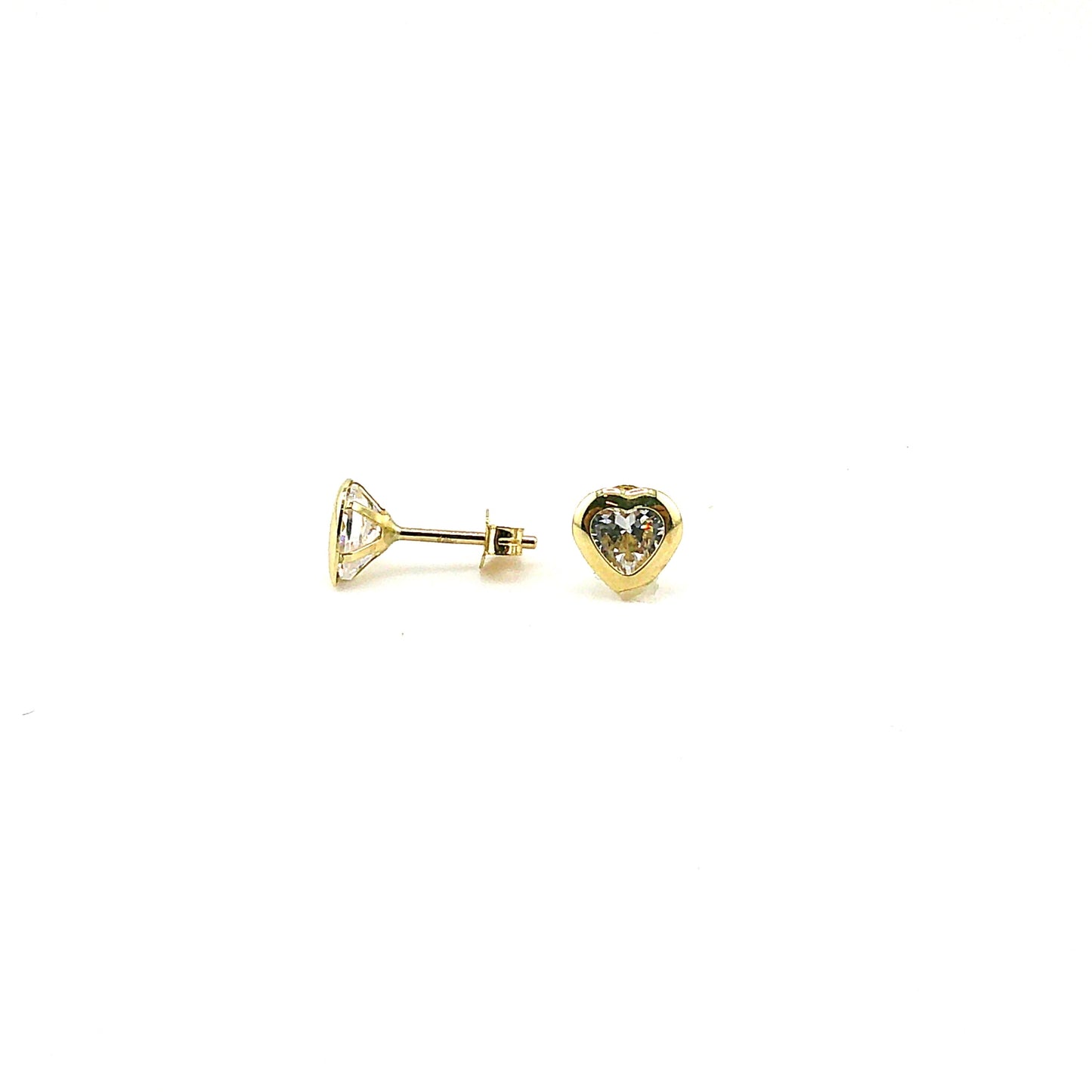 Aretes (corazon) con Zirconia en Oro