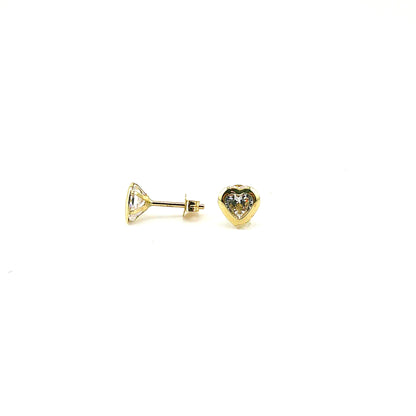 Aretes (corazon) con Zirconia en Oro