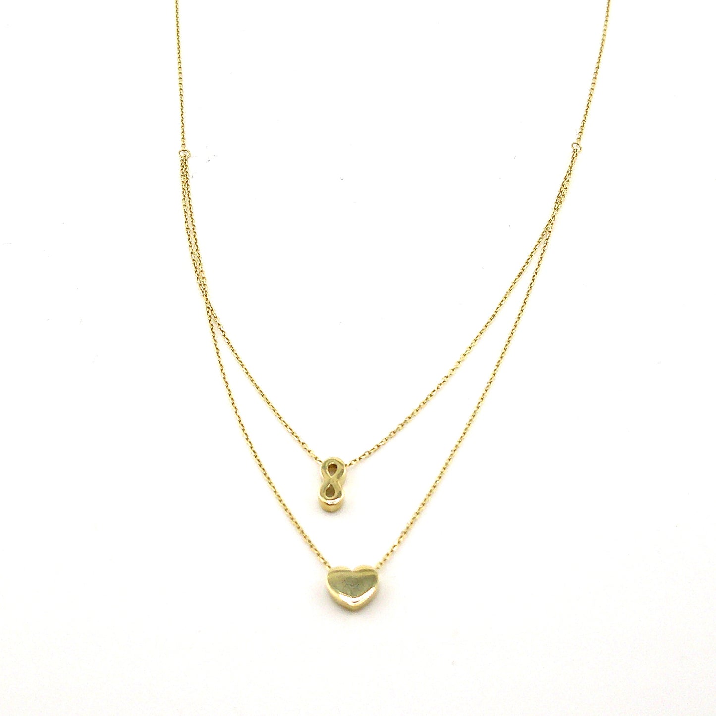 Collar (corazon y infinidad) en Oro