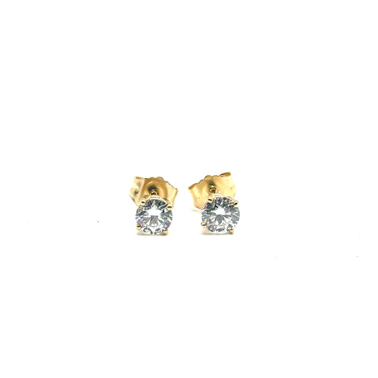 Aretes de Diamante Lab (1.01ct) en Oro Amarillo 14K