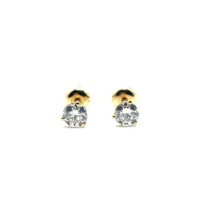 Aretes de Diamante Lab (0.97ct) en Oro Amarillo 14K