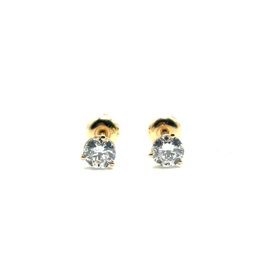 Aretes de Diamante Lab (0.97ct) en Oro Amarillo 14K
