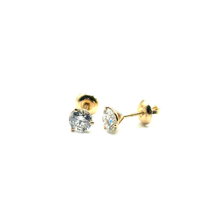 Aretes de Diamante Lab (0.97ct) en Oro Amarillo 14K
