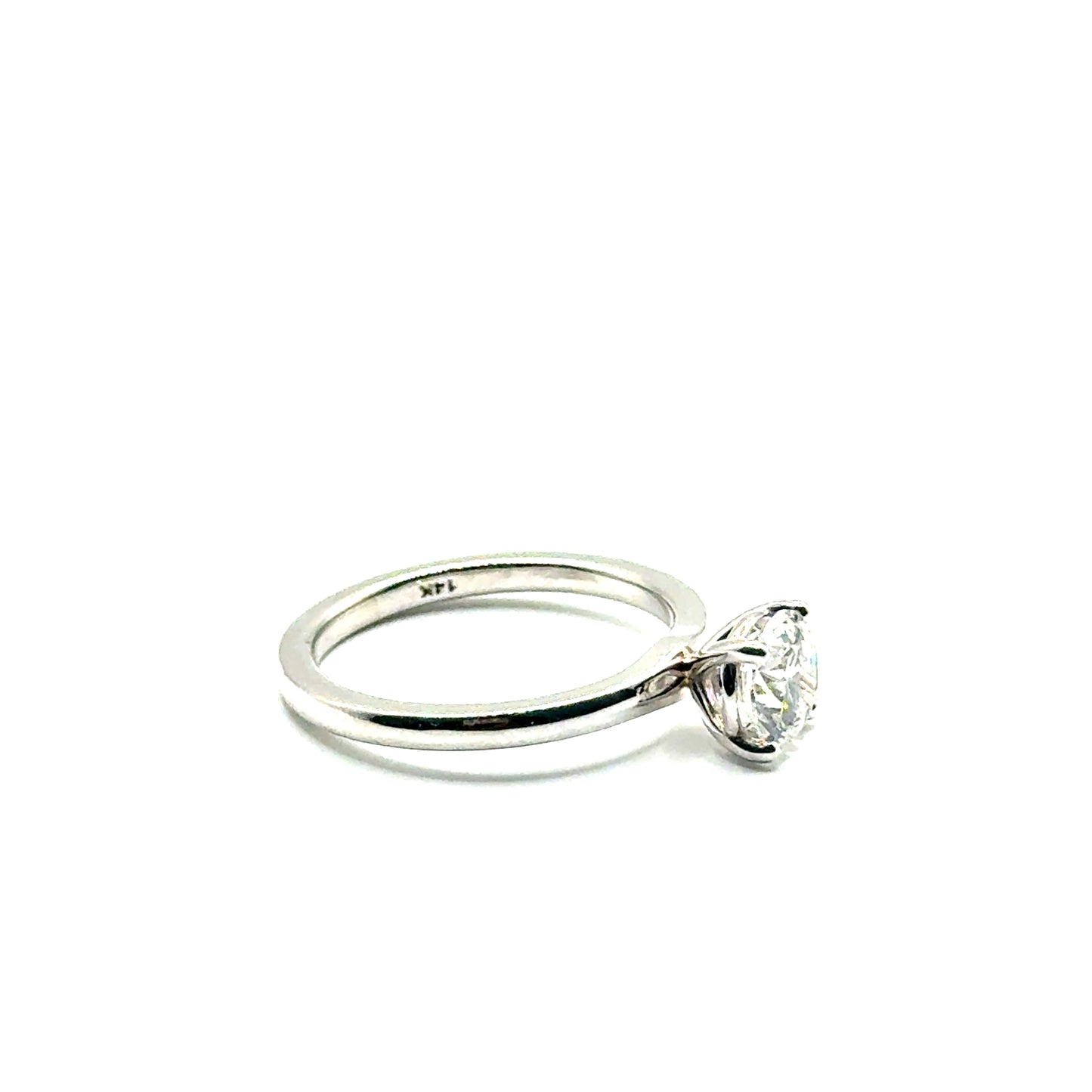 Anillo de Diamante Lab (RD 1.00ct) en Oro Blanco 14K