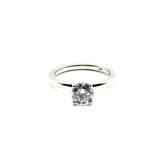 Anillo de Diamante Lab (RD 1.00ct) en Oro Blanco 14K