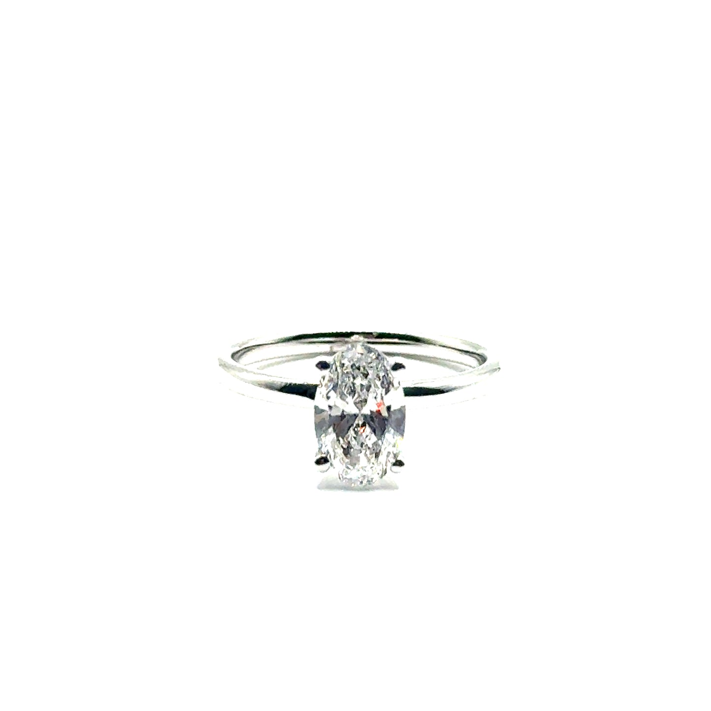 Anillo de Diamante Lab (OV 1.14ct) en Oro Blanco 14K