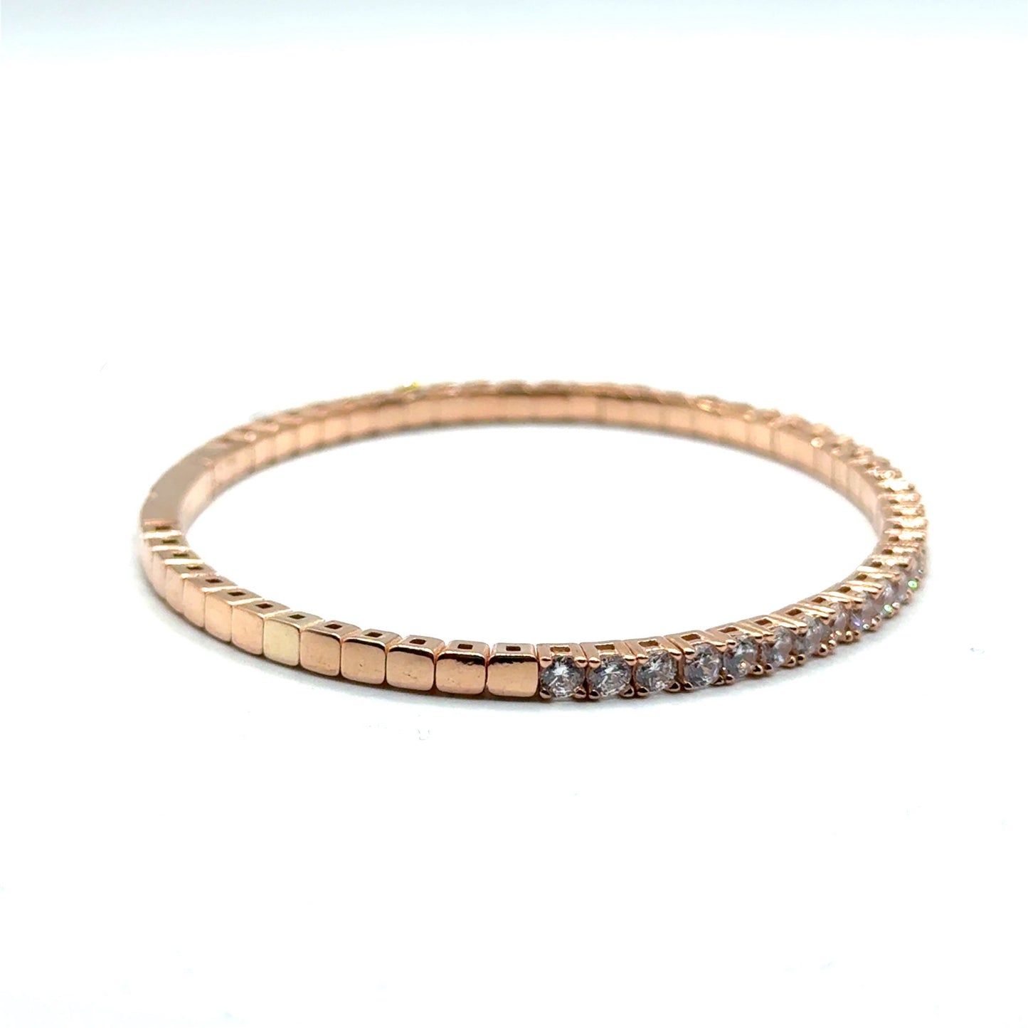 Caña Flexible en Plata 925 con Baño de Oro Rosado (3.0ct)