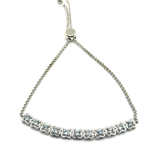 Pulsera Ajustable de Aguamarina en Plata 925 (1.7cts)
