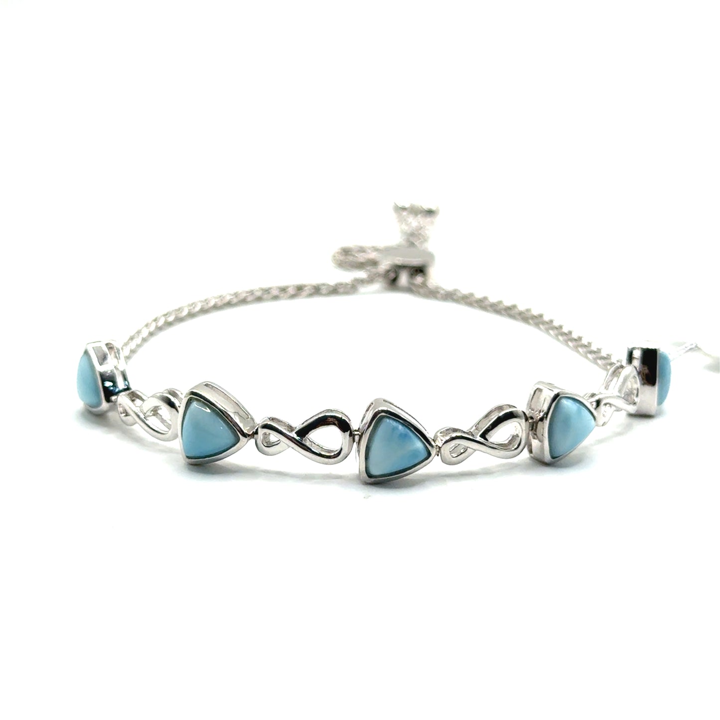 Pulsera Ajustable de Larimar en Plata 925 (4.0cts)