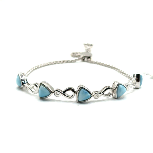 Pulsera Ajustable de Larimar en Plata 925 (4.0cts)