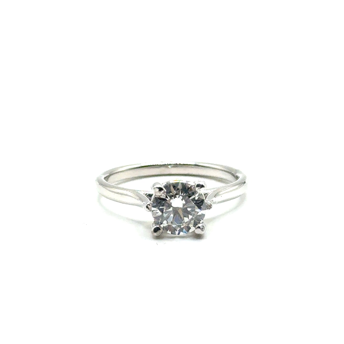 Anillo de Diamante Lab (RD 1.00ct) en Oro Blanco 14K