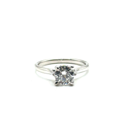 Anillo de Diamante Lab (RD 1.00ct) en Oro Blanco 14K