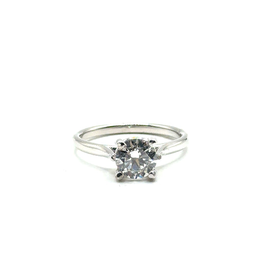 Anillo de Diamante Lab (RD 1.00ct) en Oro Blanco 14K