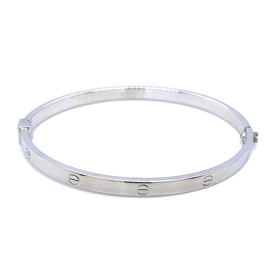 Caña (estilo cartier) en Oro Blanco 10K