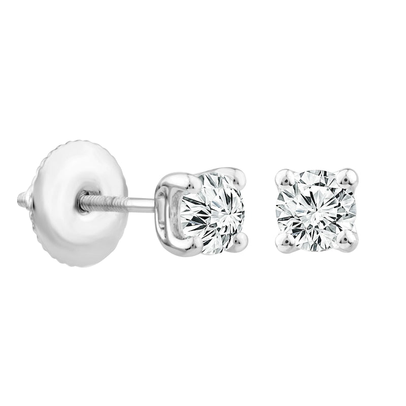 Aretes de Diamantes (Lab) en Oro Blanco 14K (0.50ct)