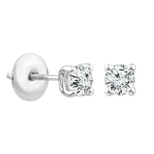 Aretes de Diamantes (Lab) en Oro Blanco 14K (0.50ct)
