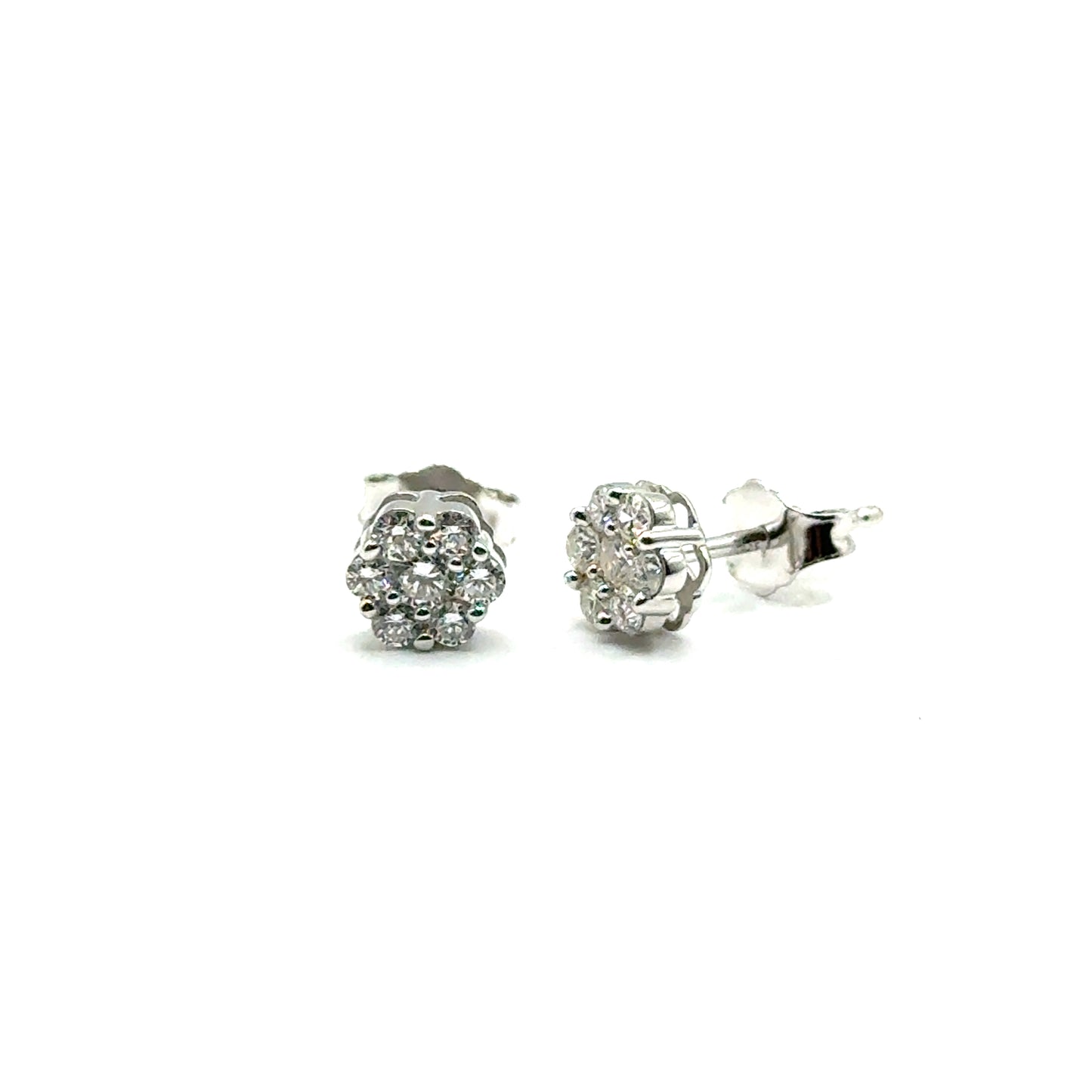 Aretes en Plata con Diamantes Laboratorios (0.50cts)