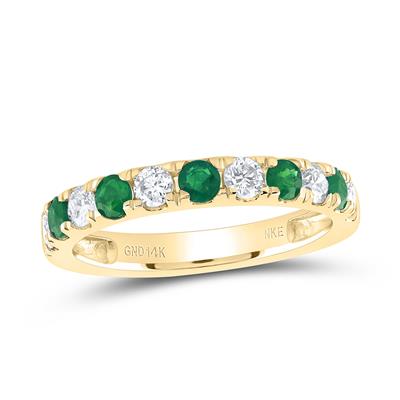 Anillo de Esmeraldas con Diamantes en Oro 10K