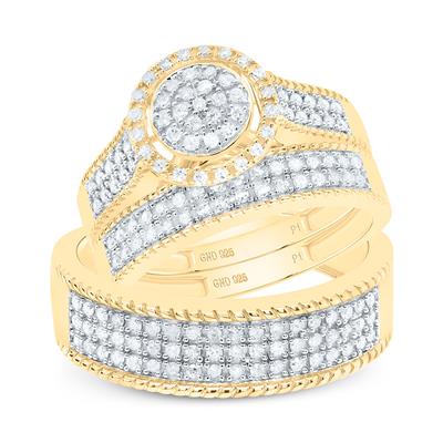 Trio de Boda en Plata con Diamantes