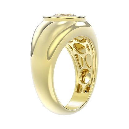 Anillo de Hombre con Diamante Laboratorio en Oro 14K