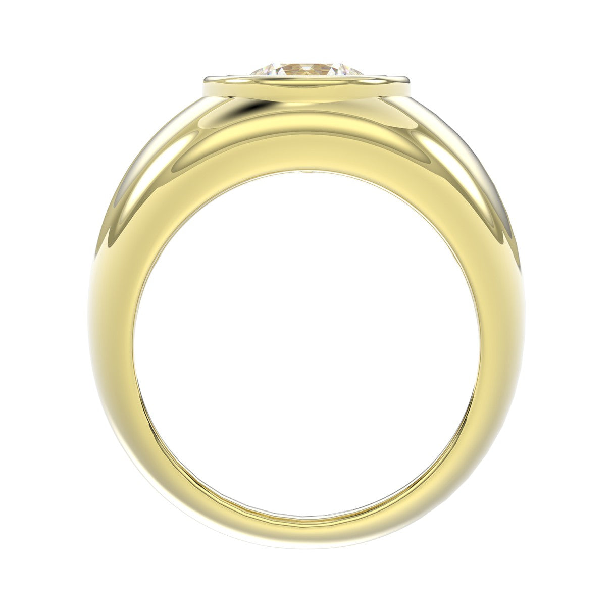Anillo de Hombre con Diamante Laboratorio en Oro 14K