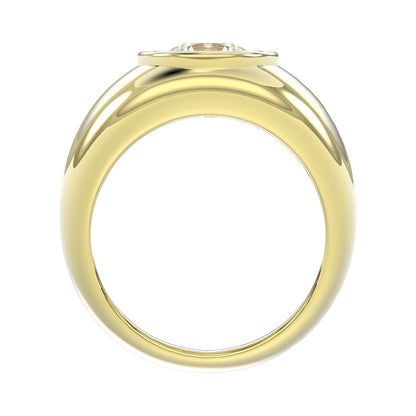 Anillo de Hombre con Diamante Laboratorio en Oro 14K
